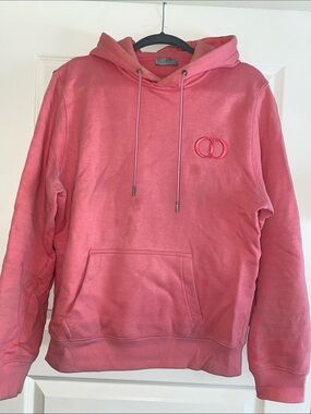Dior Men’s Pink Crewneck Hoodie with Embroidered CD Logo